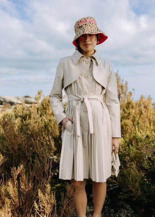 PLEATED TRENCH COAT